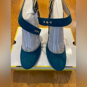 Women’s Teal Suede Mary Jane Heels Liz Claiborne